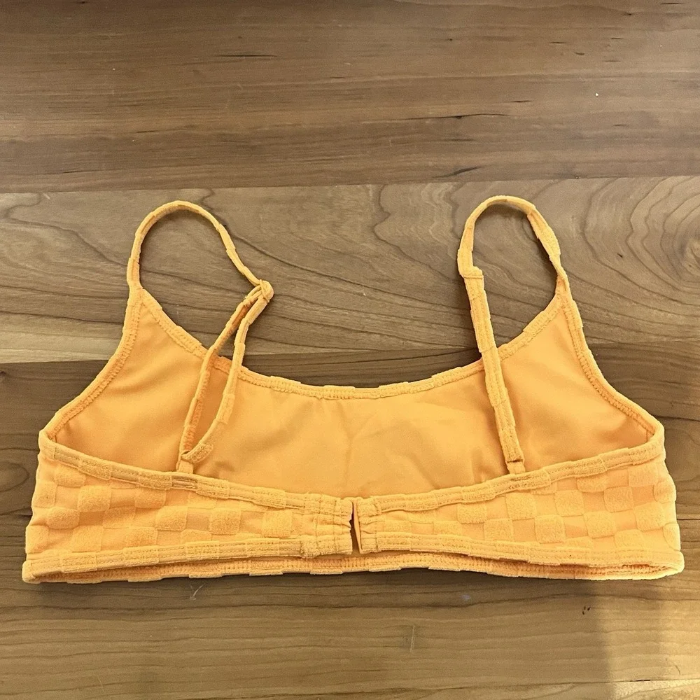 Pacsun Women's Positano Terry Tank Bikini‎ Top Yellow Orange Color Size Small